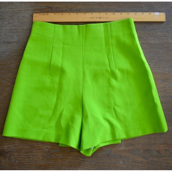 Zara high waisted skort shorts lime green apple green - Picture 6 of 9